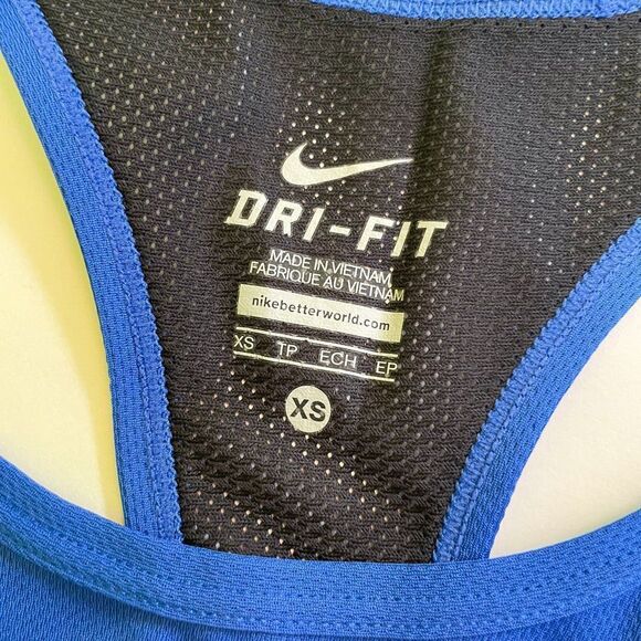 Nike dri-fit blue green space camo mesh active athletic work out‎ gym tank top - Picture 5 of 10